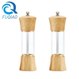 Wooden and Acrylic Salt and Pepper Mill with Adjustable Coarseness Ceramic Mechanism