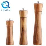 Wood Salt and Pepper Mill Set with Adjustable Ceramic Grinding Core