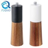 Black White Manual Wood Salt and Pepper Mill Set for Home Hotel Restaurant